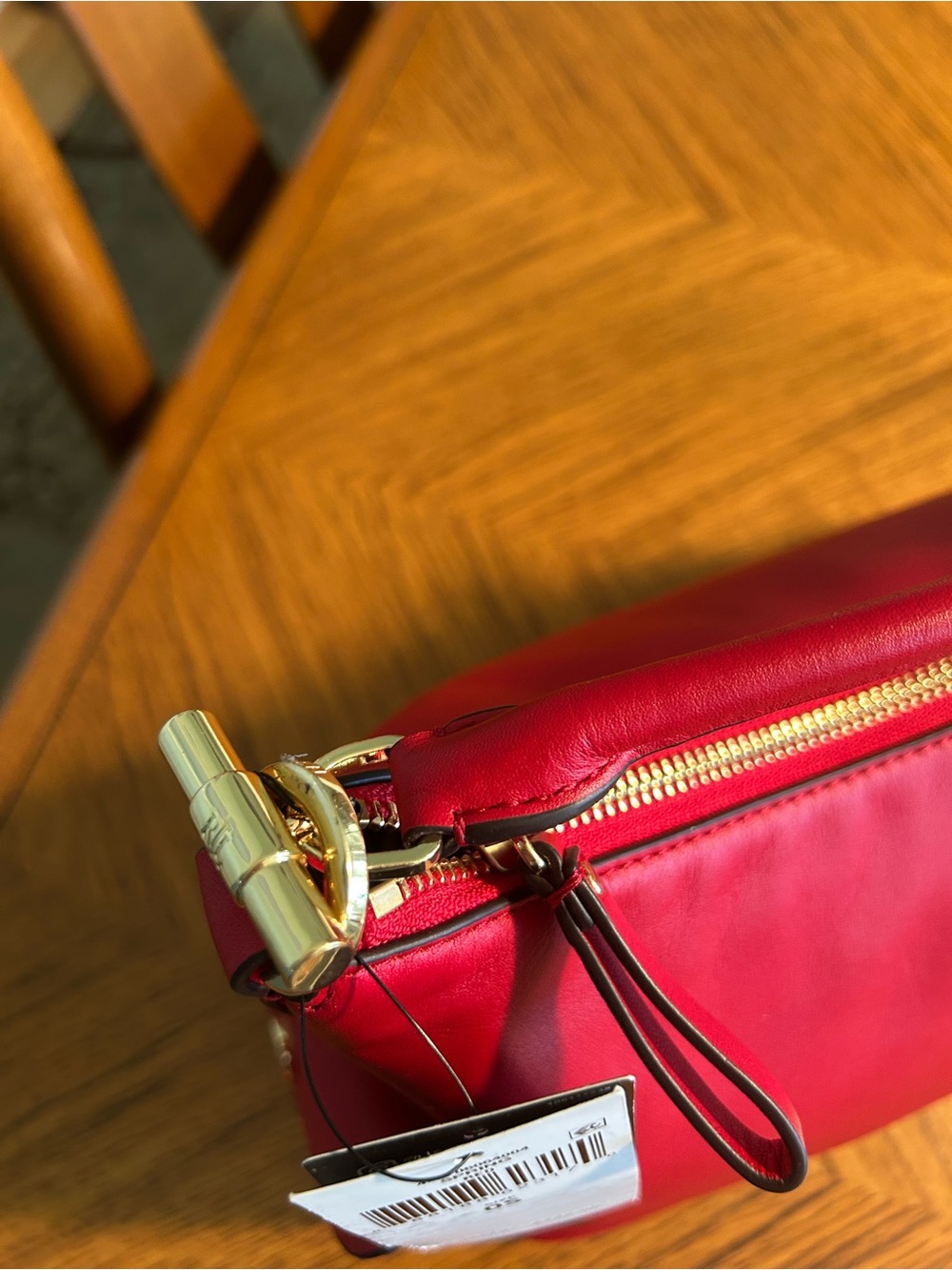 New Ralph Lauren Red Leather Shoulder Bag - Picture 11 of 12